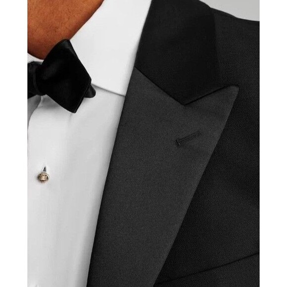 Italian Performance Wool Tuxedo Jacket 52L Black Stretch NWOT Formal Wedding 650 - Picture 4 of 12